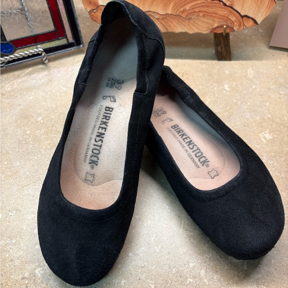 Birkenstock Women's Black Suede Ballet Flats